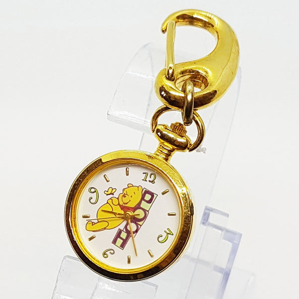 Vintage Winnie the Pooh Disney Orologio tascabile | Oro Disney Keychain