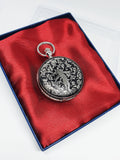 Orologio tascabile per bambini tono d'argento | Orologio da tasca regalo inciso