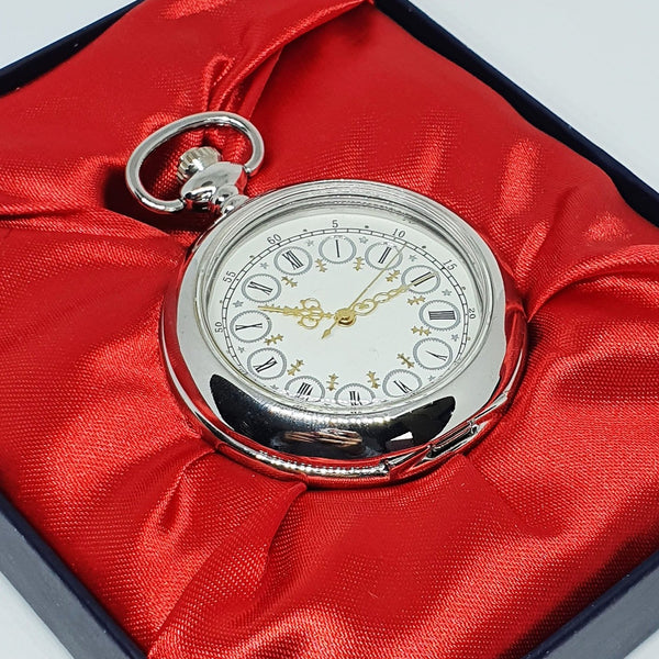 Bolsillo plateado de estilo vintage reloj | Bolsillo grabado reloj