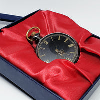 Black Dial Pocket Watch with Gold-tone Details | Antique-style Watches