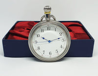Antike Zuglochtasche mit Silberton Uhr | Eisenbahn Uhr