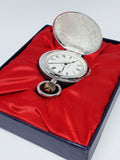 Minimalist Silver-tone Pocket Watch | Personalized Pocket Gift Watch