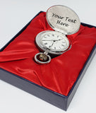 Bolsillo de tonos plateados minimalistas reloj | Regalo de bolsillo personalizado reloj