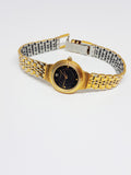 Black & Gold Gruen Quartz Watch | Gold-tone Gruen Ladies Watch - Vintage Radar