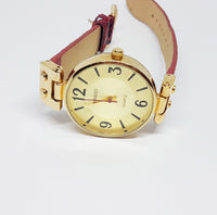 Gold-tone Embassy by Gruen Quartz Watch | Ladies Red Bracelet Watch - Vintage Radar
