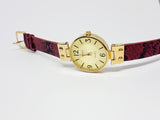 Gold-tone Embassy by Gruen Quartz Watch | Ladies Red Bracelet Watch - Vintage Radar