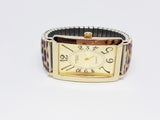 Gold-tone Embassy by Gruen Quartz Watch | Animal Print Women's Watch - Vintage Radar