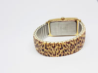 Gold-tone Embassy by Gruen Quartz Watch | Animal Print Women's Watch - Vintage Radar