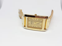 Square Embassy by Gruen Quartz Watch | Beige & Gold Ladies Watch - Vintage Radar