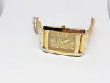 Square Embassy by Gruen Quartz Watch | Beige & Gold Ladies Watch - Vintage Radar