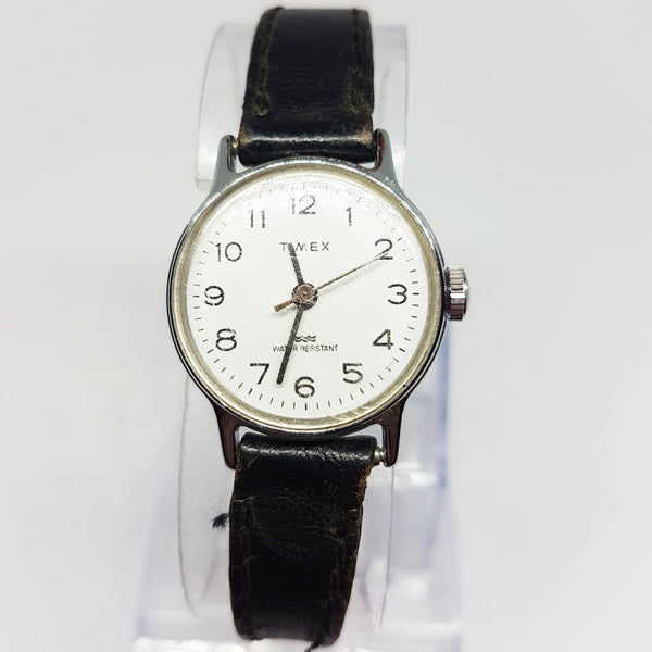 Classic White Dial 90s Timex Mechanical Watch for Women - Vintage Radar