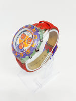 1993 Vintage Swatch Aguacrón Chronograph SBG100 reloj Puerto rojo