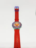1993 Vintage Swatch Aquachrono Chronograph SBG100 Uhr Red Harbor