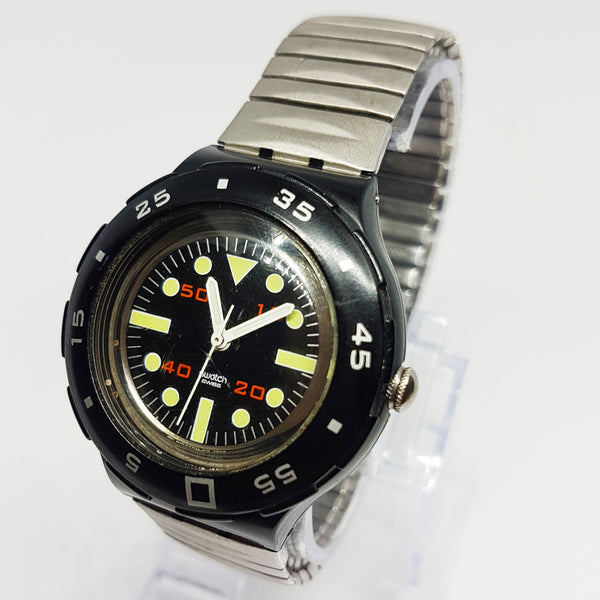 Vintage 1999 Black Swatch Scuba Tune SHB107 Schweizer gemacht Uhr