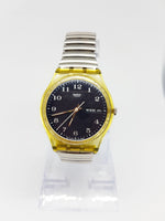 صنعت سويسرية خمر عام 1996 كلاسيكي Swatch مشاهدة Dual Date Dial Black Dial