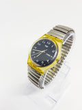 Vintage Swiss gemacht 1996 Klassiker Swatch Uhr Dual Date schwarzes Zifferblatt