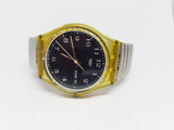 Vintage Swiss Made 1996 Classic Swatch Watch Dual Date Black Dial