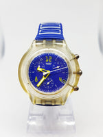 1996 Blue & Yellow Swatch Chrono Scuba Watch | Best 90s Swatch Chrono