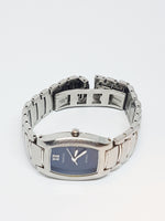 Solid Stainless Steel Fossil Watch for Ladies | Silver-tone Blue Dial Watch - Vintage Radar