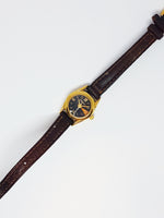 Tiny Gold-tone Fossil Watch Vintage | Navy Blue Dial Ladies Fossil Watch - Vintage Radar