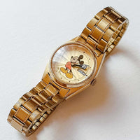 Seiko STARBUST DIAL 3Y03-0039 GOLD Mickey Mouse Disney montre Ancien