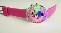 لون القرنفل Minnie Mouse Watch الرقمية LED ضوء | 90s خمر Disney راقب