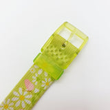 2008 مصنوعة من الأزهار الخضراء سويسرية Flik Flak راقب حزام الفتيات والنساء الأخضر