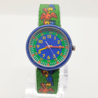 1997 Green Parrots Flik Flak by Swatch Watch for Kids and Adults