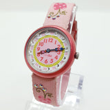 2006 Florale rosa e rosso Flik Flak Swiss ha fatto orologio per bambini e adulti