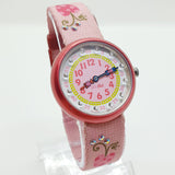 2006 Pink and Red Floral Flik Flak Swiss Made Watch for Kids and Adults