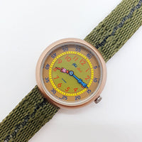 1988 نادر Flik Flak بواسطة Swatch ساعة الجيش الأخضر | 80s Swatch ساعات