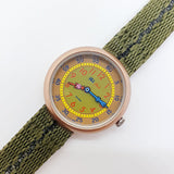 1988 نادر Flik Flak بواسطة Swatch ساعة الجيش الأخضر | 80s Swatch ساعات