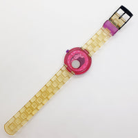 2015 Flik FLak FCSP034 Swirly Glitter Watch | Pink & Purple Swatch