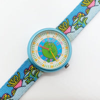 1993 Flik Flak Blowfish Puffer Ocean-Theme reloj Modelo vintage raro