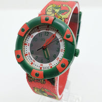 1999 Green & Red Dragon Flik Flak Watches | 90s Vintage Swiss Watch
