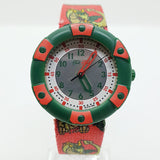 1999 Green & Red Dragon Flik Flak الساعات | الساعة التسعينات سويسريًا عتيقة