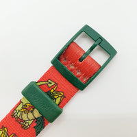 1999 Green & Red Dragon Flik Flak Montres | Suisse vintage des années 90 montre