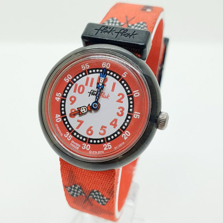 2014 Flik Flak Racing FBNP038 Watch | Red Dial Swiss Racing Watch ...