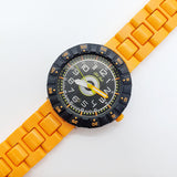 2010 Flik Flak Black & Orange ZFCS021 reloj con correa original
