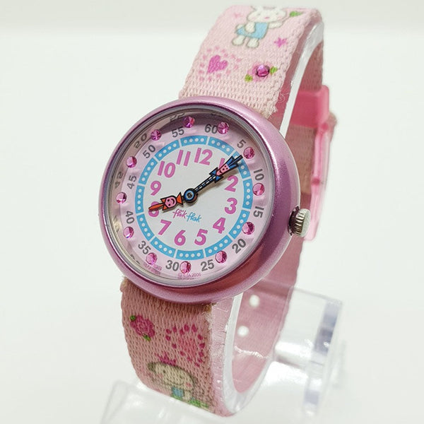2006 Pink Blumen Flik Flak In der Schweiz hergestellt Uhr Für Kinder und Erwachsene