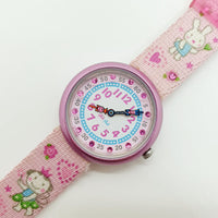 2006 Pink Floral Flik Flak Swiss Made Watch for Kids and Adults