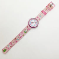 2006 Pink Floral Flik Flak Swiss Made Watch for Kids and Adults