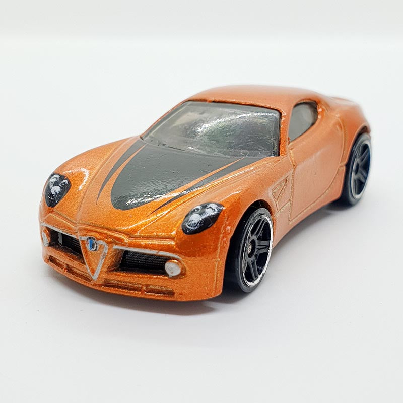 Vintage 2013 Orange Alfa Romeo 8C Competizione Hot Wheels Car