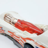 Vintage 1995 White Power Rocket Hot Wheels سيارة | سيارة الصواريخ
