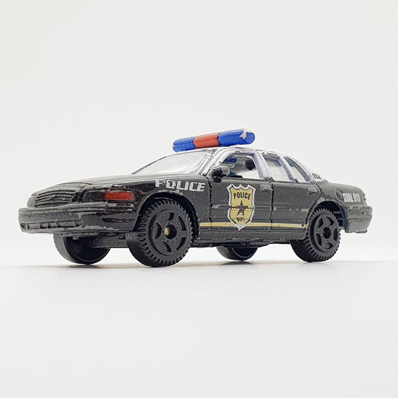 Vintage Black Police Crown Victoria Interceptor Car Toy Voiture de police Vintage Radar