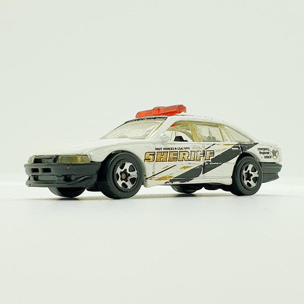 Coche de policía blanco vintage 1989 Hot Wheels Coche | Coche de juguete de la vieja escuela