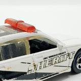 Vintage 1989 White Police Car Hot Wheels Car | Old School Toy Car