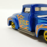 Vintage 2008 Blue DTX35 Custom '56 Ford Truck Hot Wheels Coche | Coche de la vieja escuela