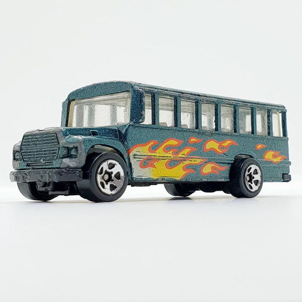 خمر 1997 الحافلة المدرسية الخضراء Hot Wheels سيارة | حافلة لعبة عتيقة