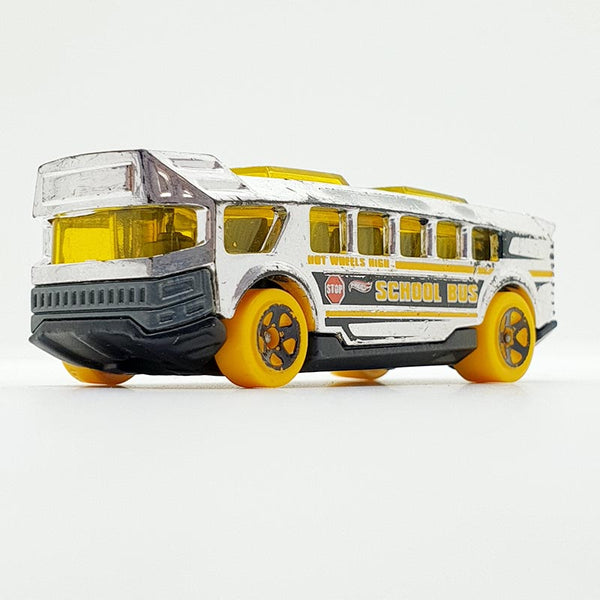 Vintage 2013 Silver School Bus Hot Wheels Car | Cool School Bus